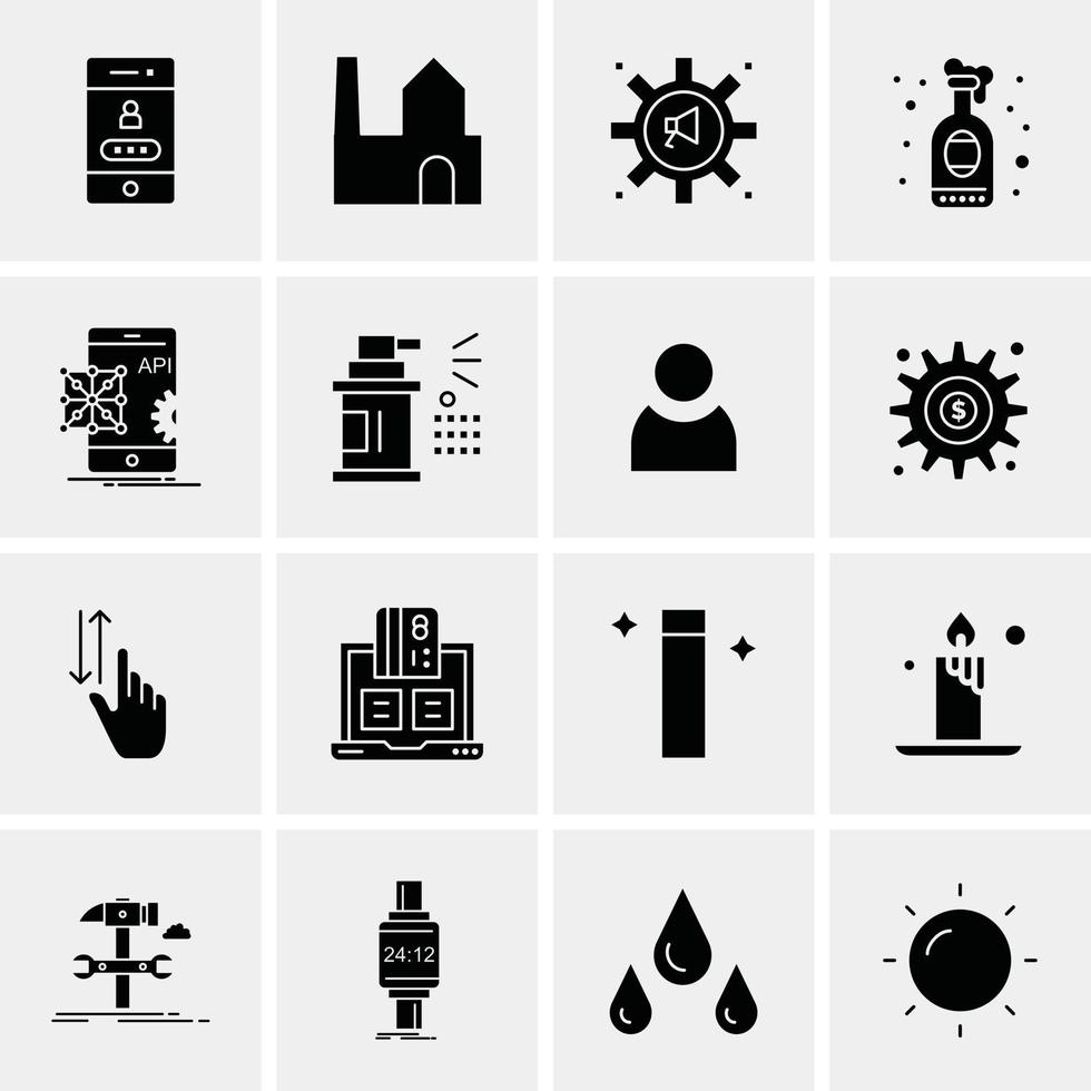 16 iconos universales de negocios vector ilustración de icono creativo para usar en proyectos relacionados con la web y dispositivos móviles