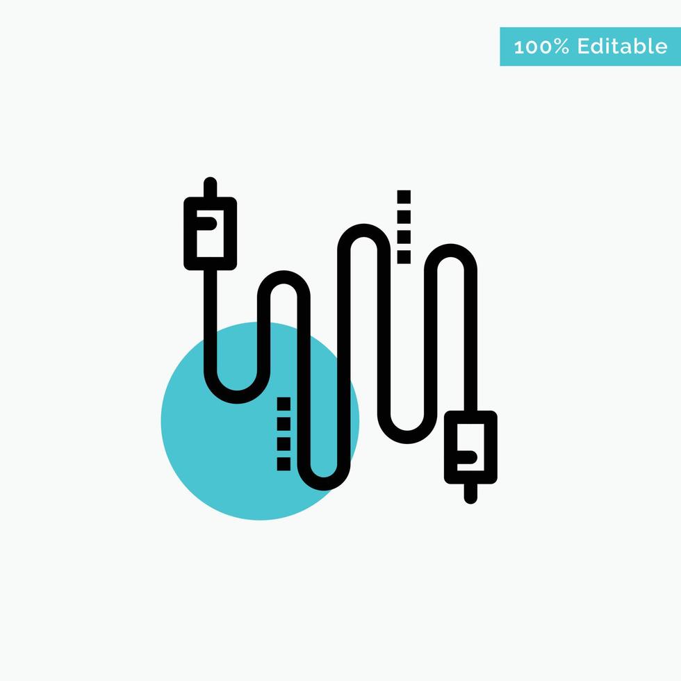 Audio Cable Cables Communication turquoise highlight circle point Vector icon