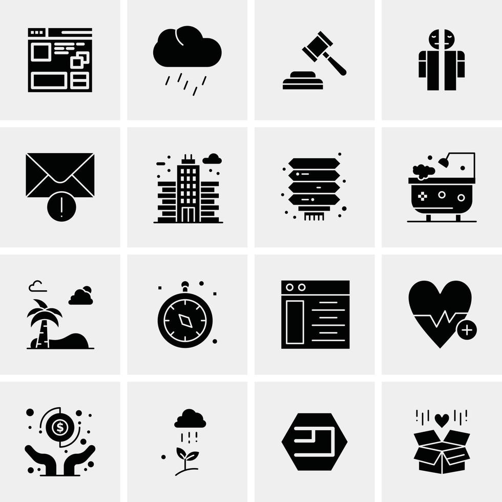 16 iconos universales de negocios vector ilustración de icono creativo para usar en proyectos relacionados con la web y dispositivos móviles