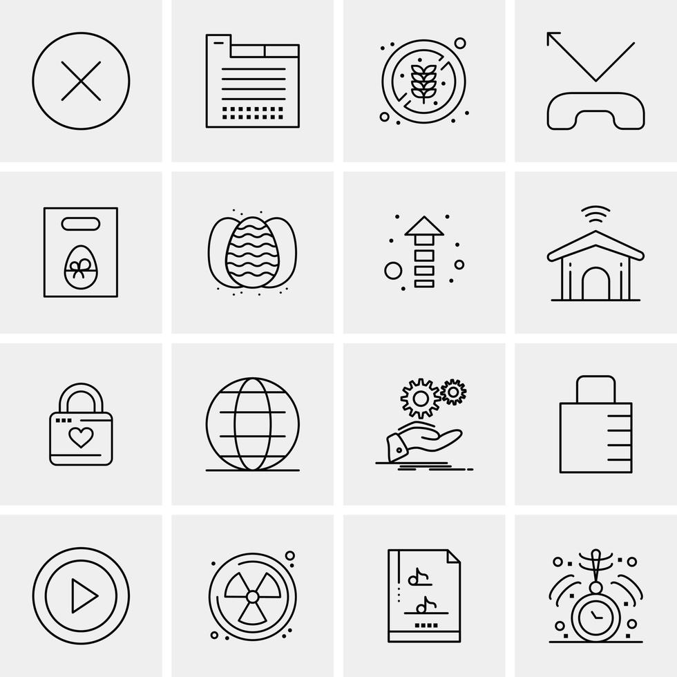16 iconos universales de negocios vector ilustración de icono creativo para usar en proyectos relacionados con la web y dispositivos móviles