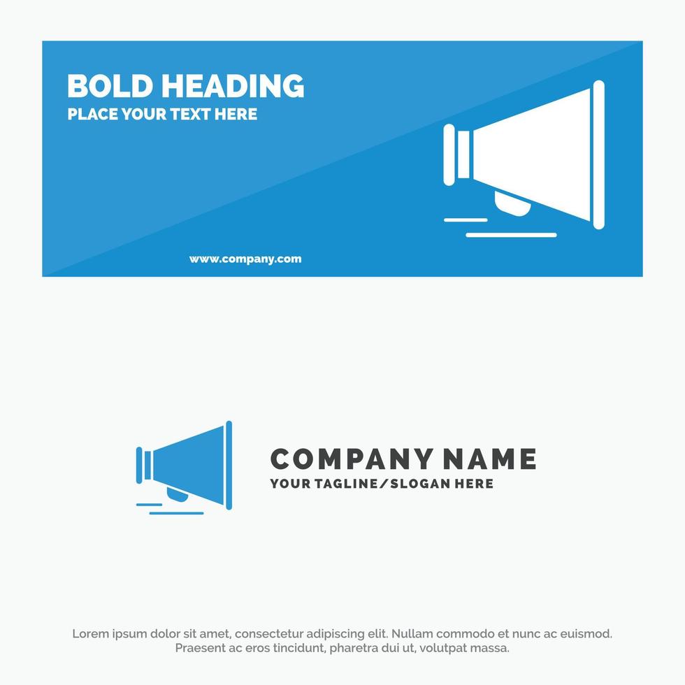 Speaker Laud Motivation SOlid Icon Website Banner and Business Logo Template vector