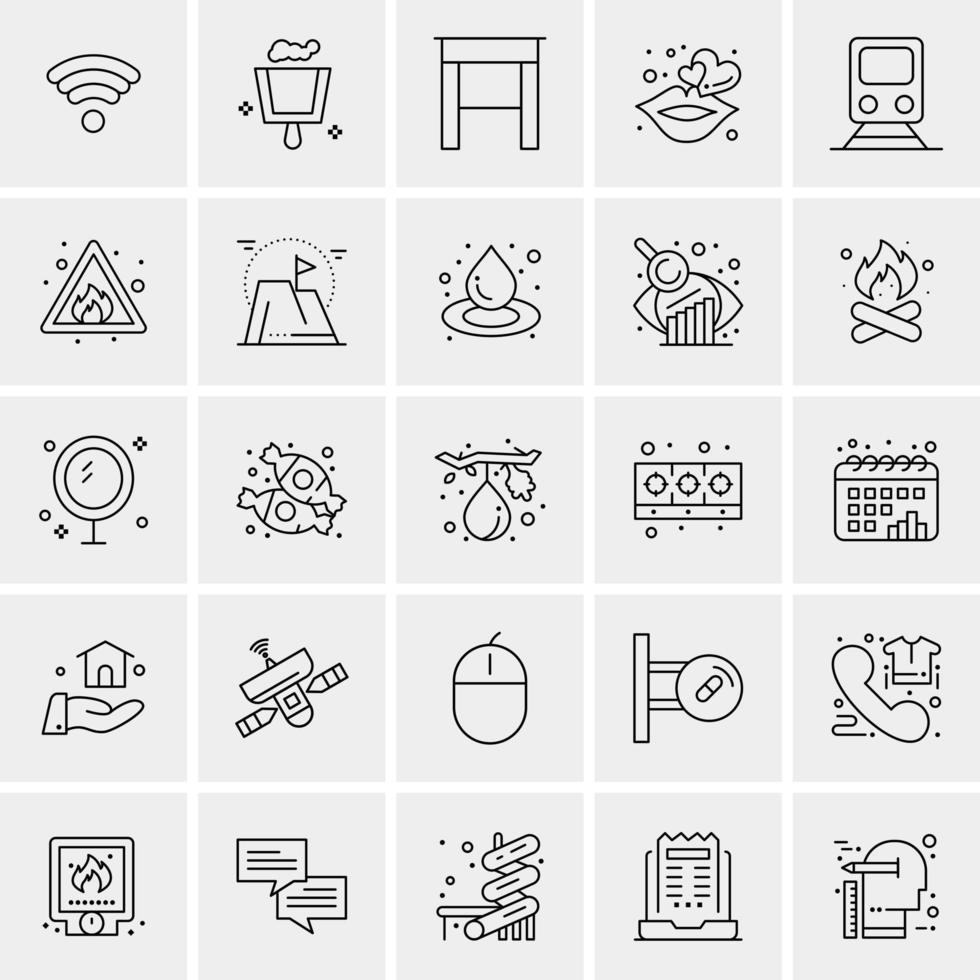 25 iconos de negocios universales vector ilustración de icono creativo para usar en proyectos relacionados con la web y dispositivos móviles