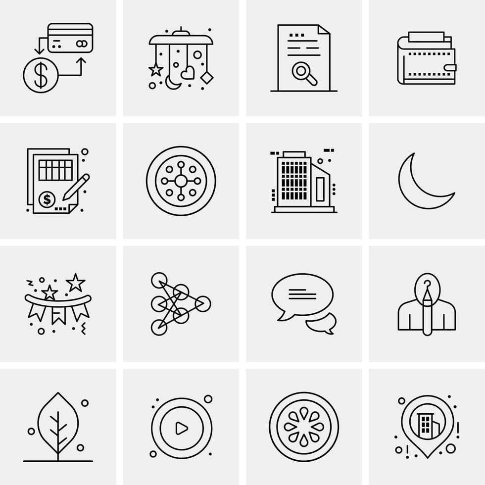 16 iconos universales de negocios vector ilustración de icono creativo para usar en proyectos relacionados con la web y dispositivos móviles