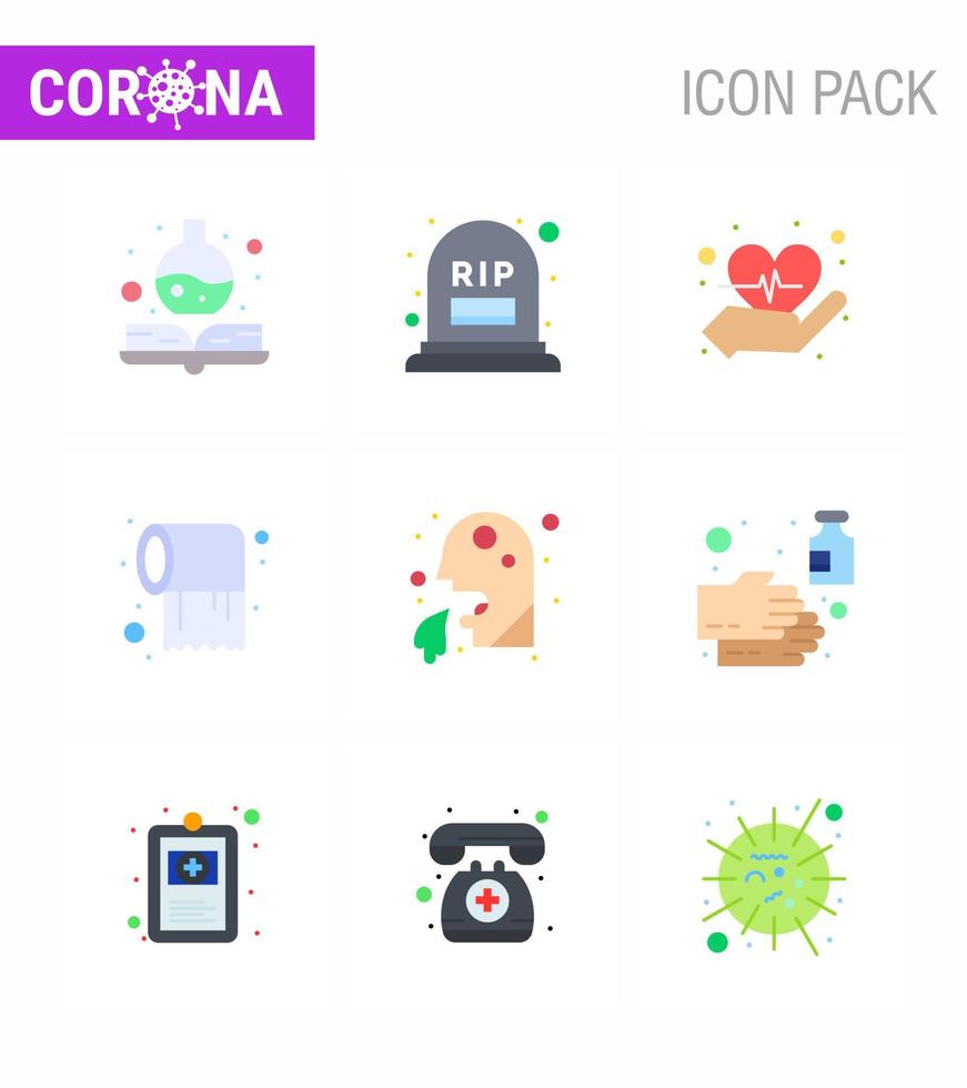 COVID19 corona virus contamination prevention Blue icon 25 pack such as man cough heart vomit tissue viral coronavirus 2019nov disease Vector Design Elements
