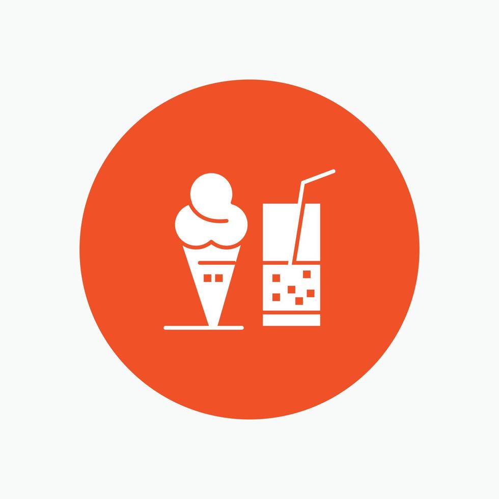 bebida helado verano jugo blanco glifo icono vector