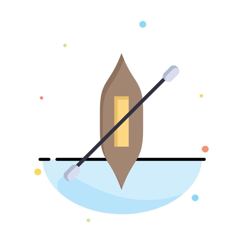 Boat Canoe Kayak Ship Abstract Flat Color Icon Template vector