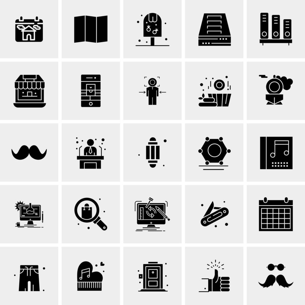 25 iconos de negocios universales vector ilustración de icono creativo para usar en proyectos relacionados con la web y dispositivos móviles