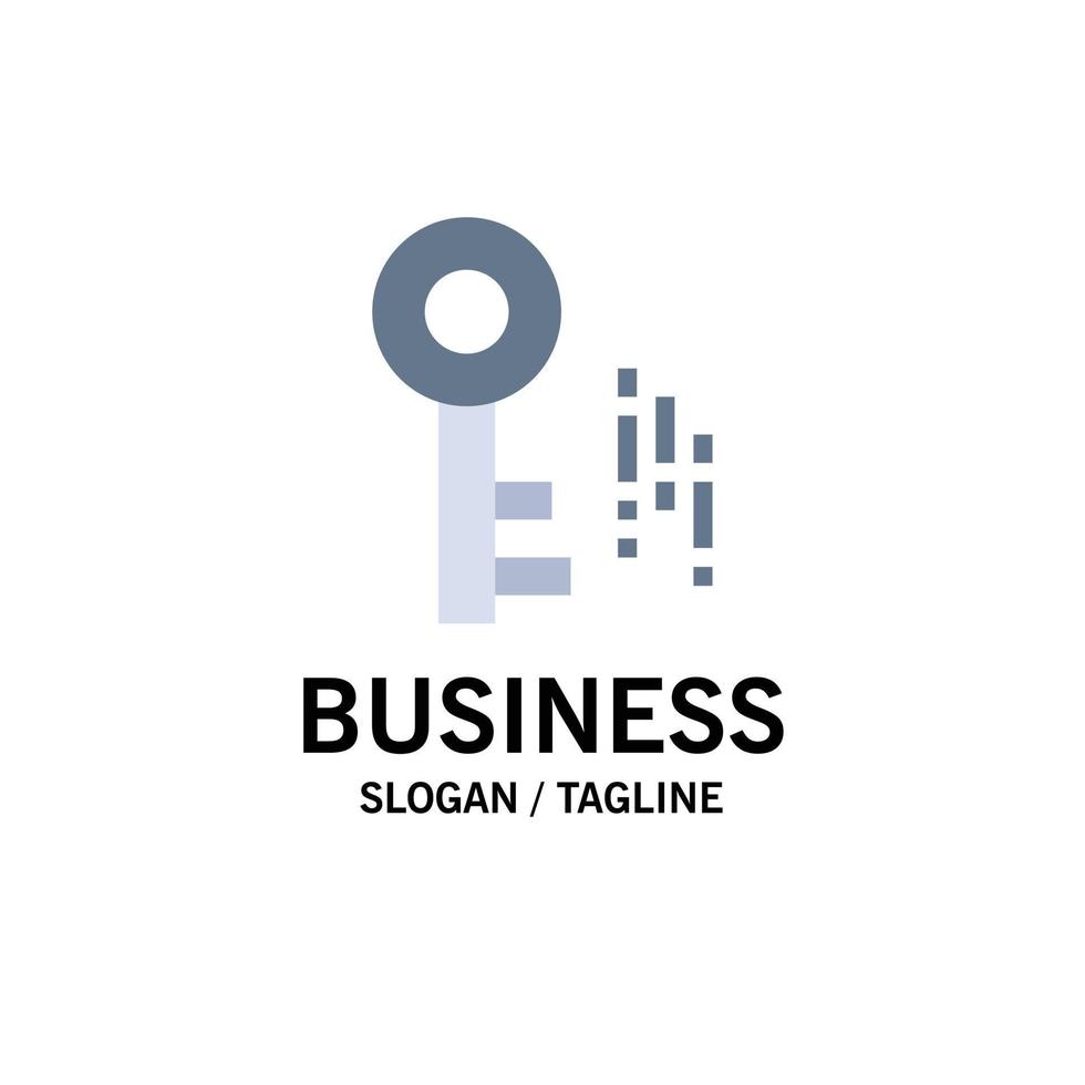 Internet Security Key Business Logo Template Flat Color vector