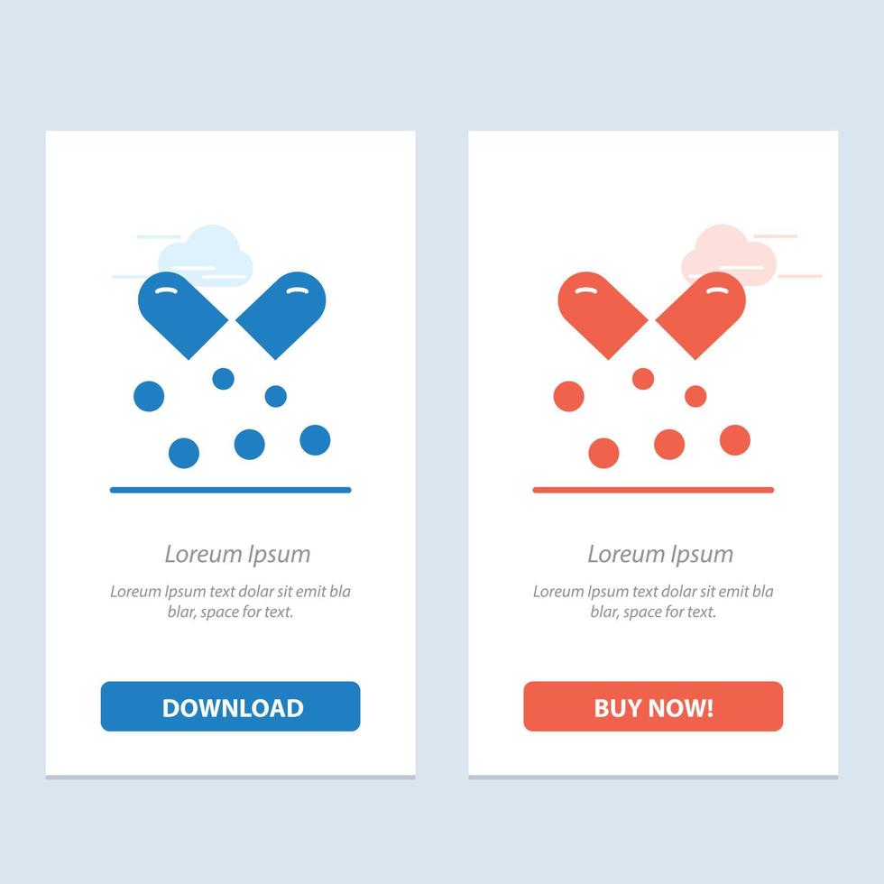 Oil Nutrients Capsules Omega Omega Capsules Omega Pills  Blue and Red Download and Buy Now web Widget Card Template vector
