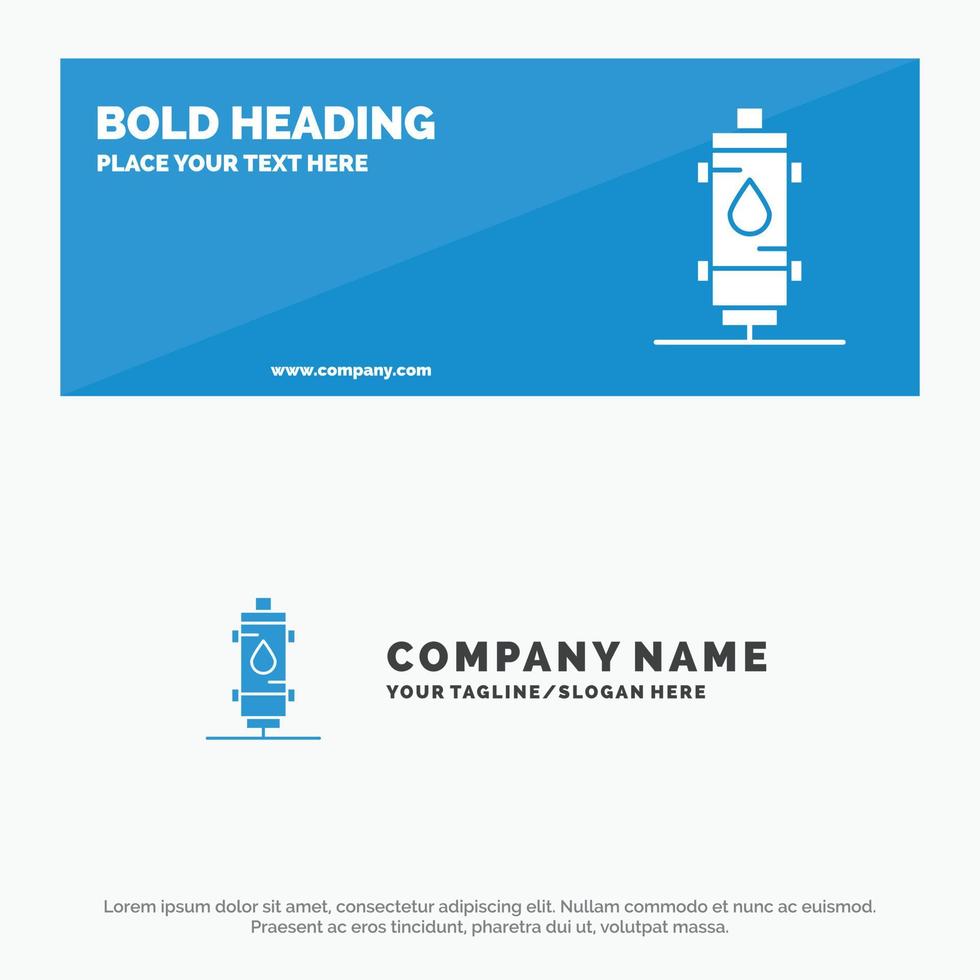 Heater Water Heat Hot Gas Geyser SOlid Icon Website Banner and Business Logo Template vector