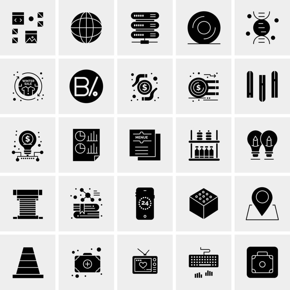 25 iconos de negocios universales vector ilustración de icono creativo para usar en proyectos relacionados con la web y dispositivos móviles