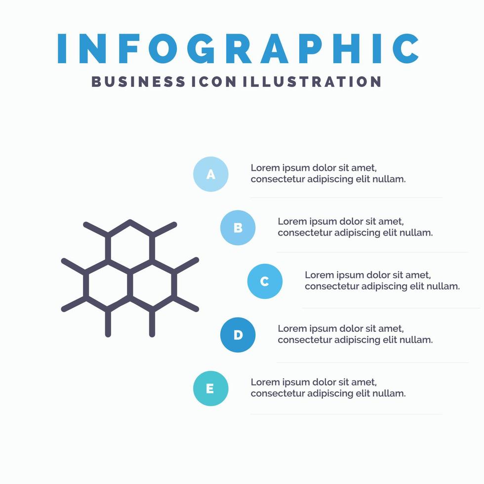 Molecular Structure Medical Health Line icon with 5 steps presentation infographics Background vector