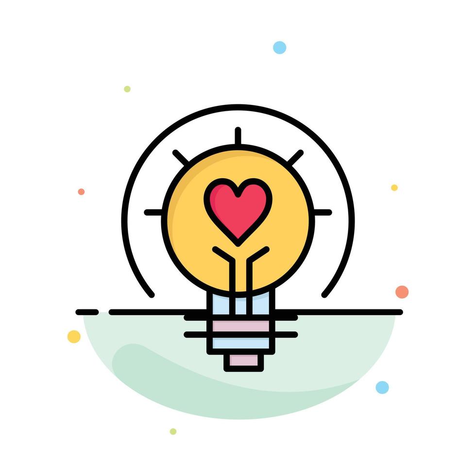 Bulb Valentine Light Light Bulb Tips Abstract Flat Color Icon Template vector