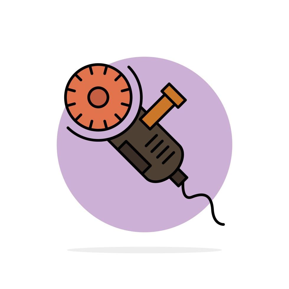 Saw Circular Saw Power Tool Blade Abstract Circle Background Flat color Icon vector