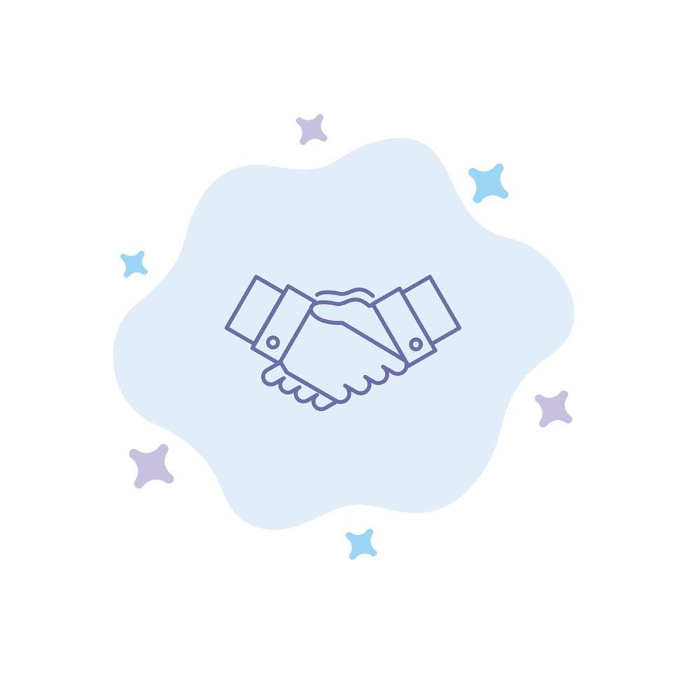 Handshake Agreement Business Hands Partners Partnership Blue Icon on Abstract Cloud Background vector