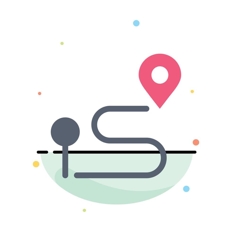 Location Map Navigation Pin Abstract Flat Color Icon Template vector