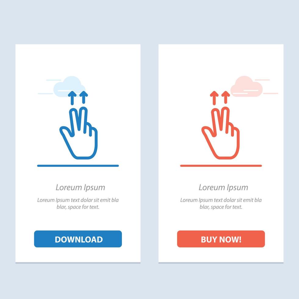 Fingers Gesture Ups  Blue and Red Download and Buy Now web Widget Card Template vector