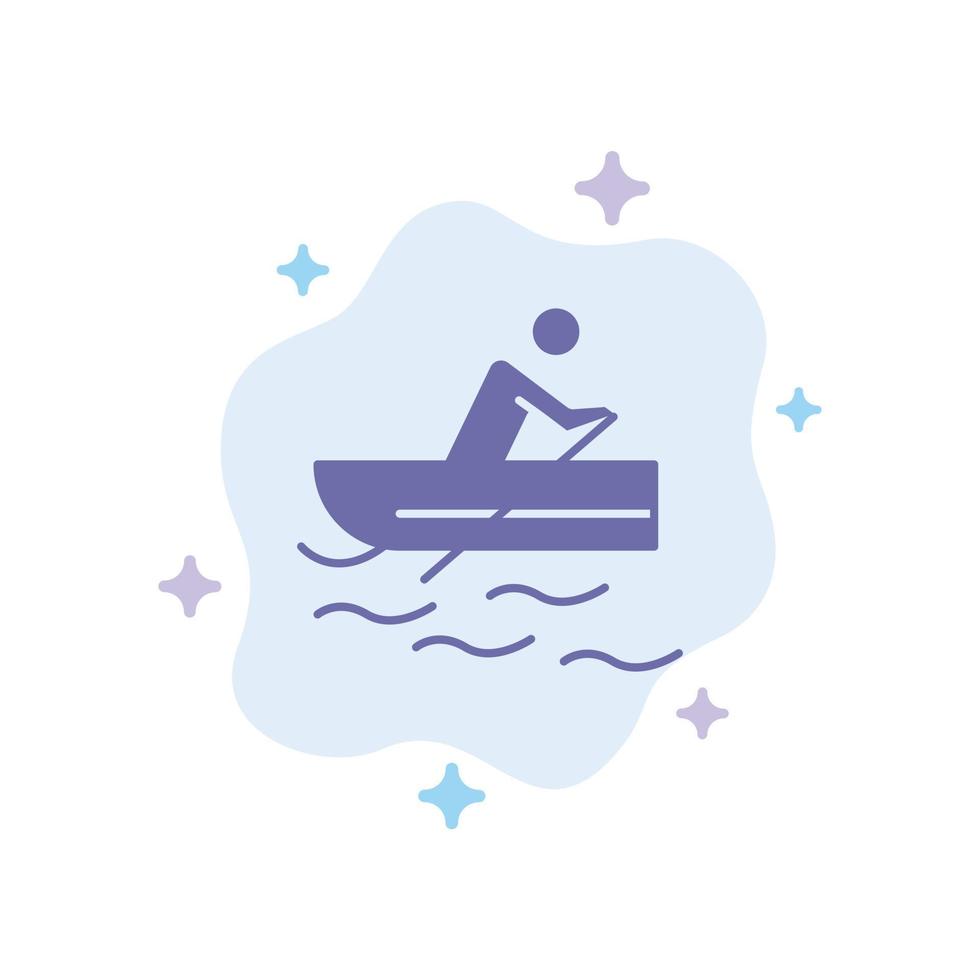 Boat Rowing Training Water Blue Icon on Abstract Cloud Background vector