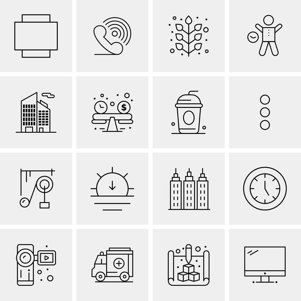 16 iconos universales de negocios vector ilustración de icono creativo para usar en proyectos relacionados con la web y dispositivos móviles