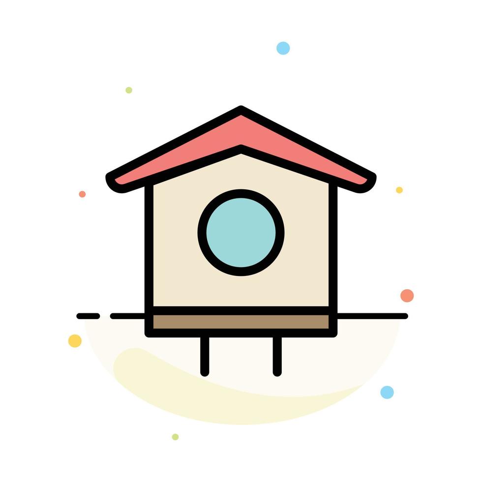 House Bird Birdhouse Spring Abstract Flat Color Icon Template vector