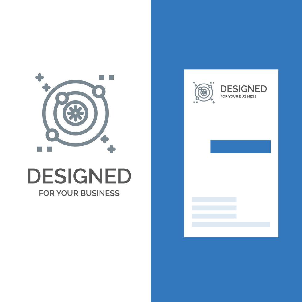 Galaxy Orbit Space Grey Logo Design and Business Card Template vector