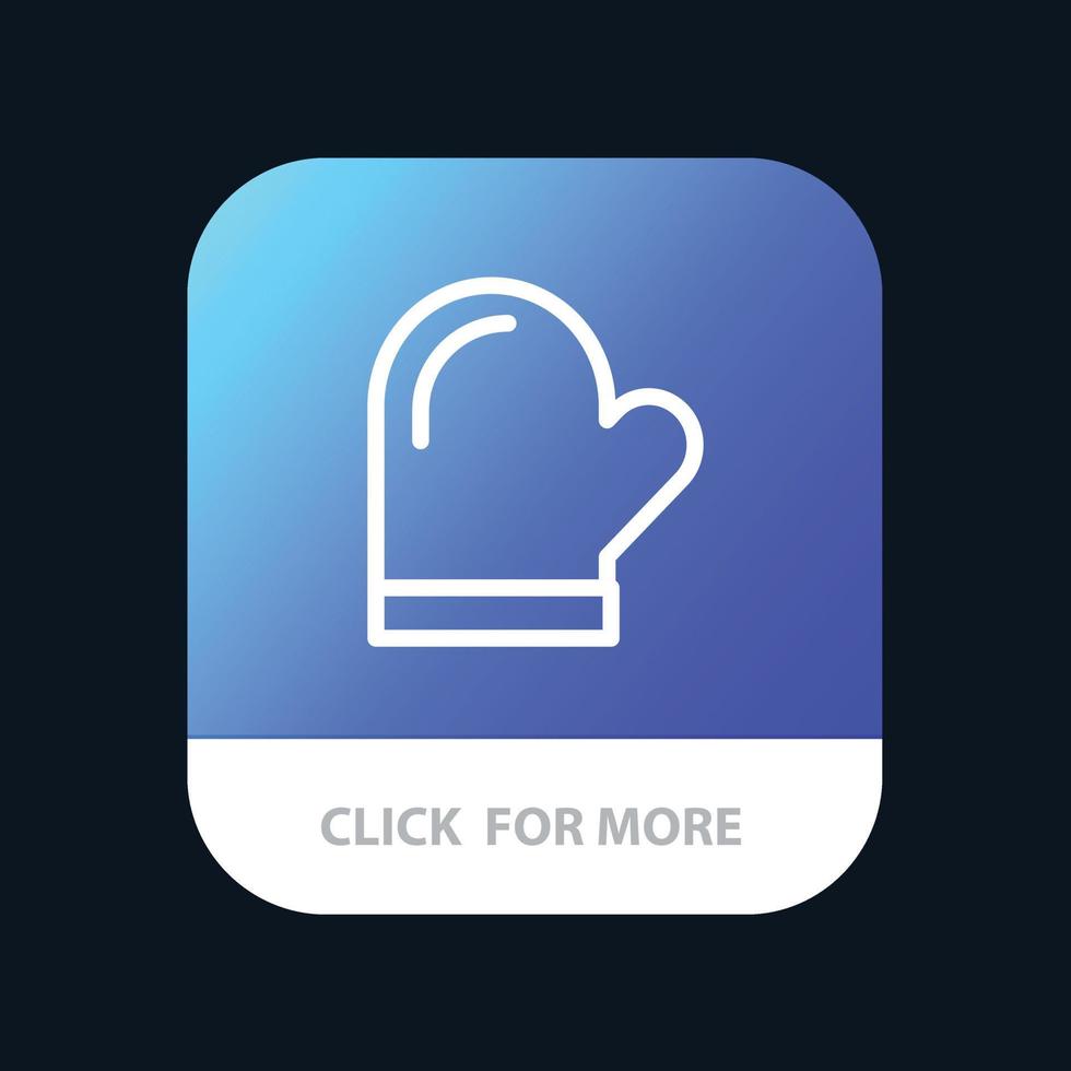 guante agarradera guantes cocina horno aplicación móvil botón android e ios línea versión vector