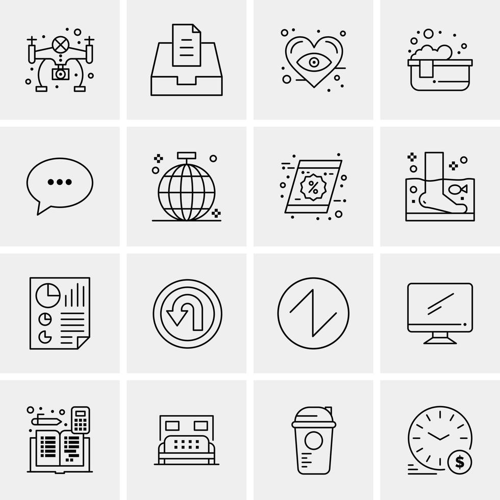 16 iconos universales de negocios vector ilustración de icono creativo para usar en proyectos relacionados con la web y dispositivos móviles