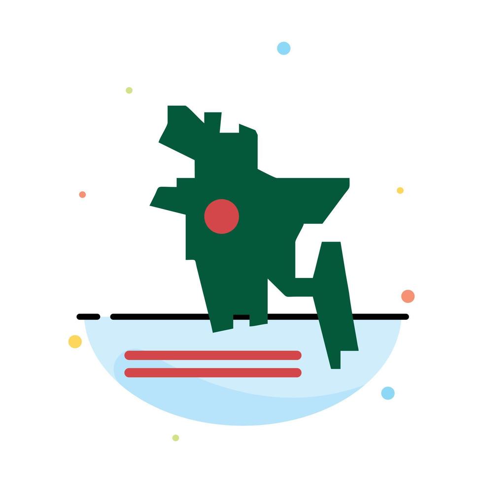 Map Bangladesh Country Bangladesh Abstract Flat Color Icon Template vector