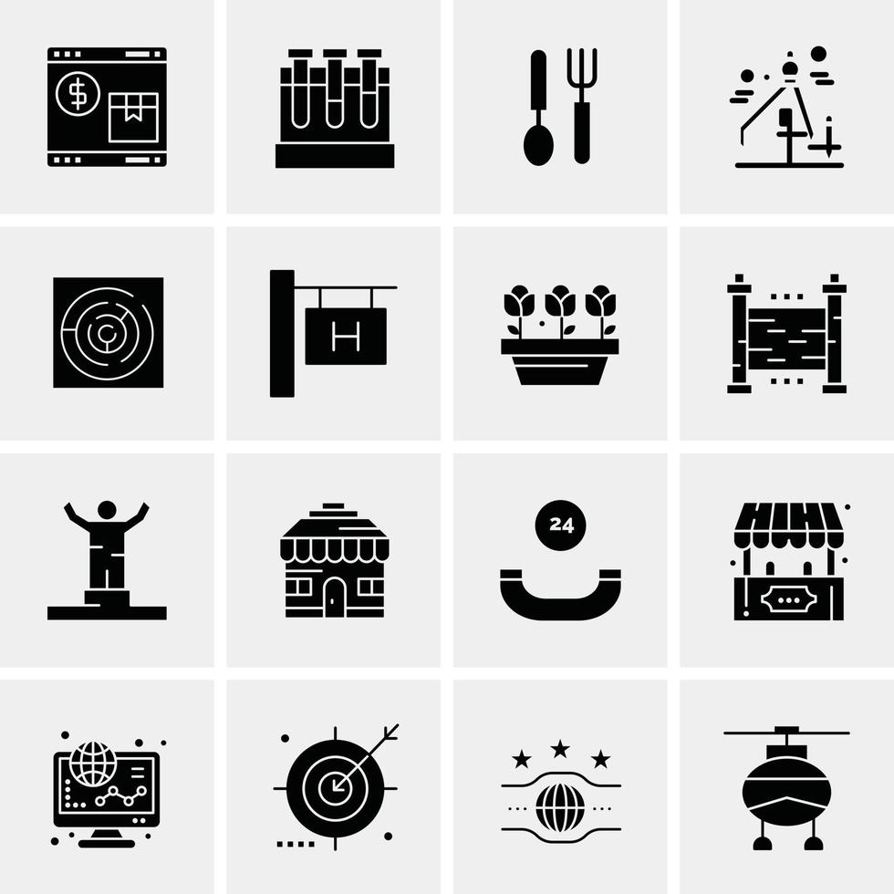 16 iconos universales de negocios vector ilustración de icono creativo para usar en proyectos relacionados con la web y dispositivos móviles