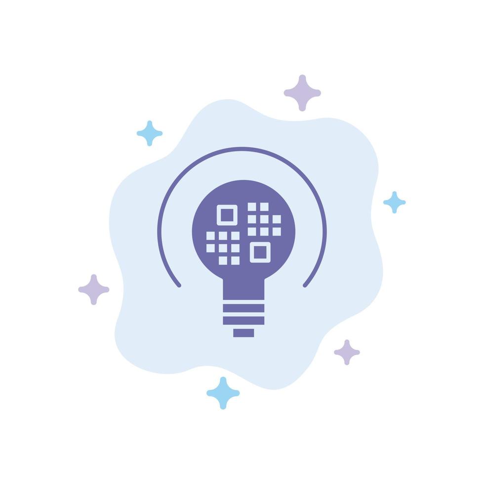 Data Insight Light Bulb Blue Icon on Abstract Cloud Background vector