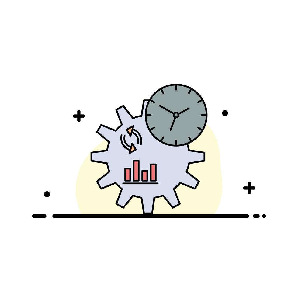 Business engineering management process Flat Color Icon Vector