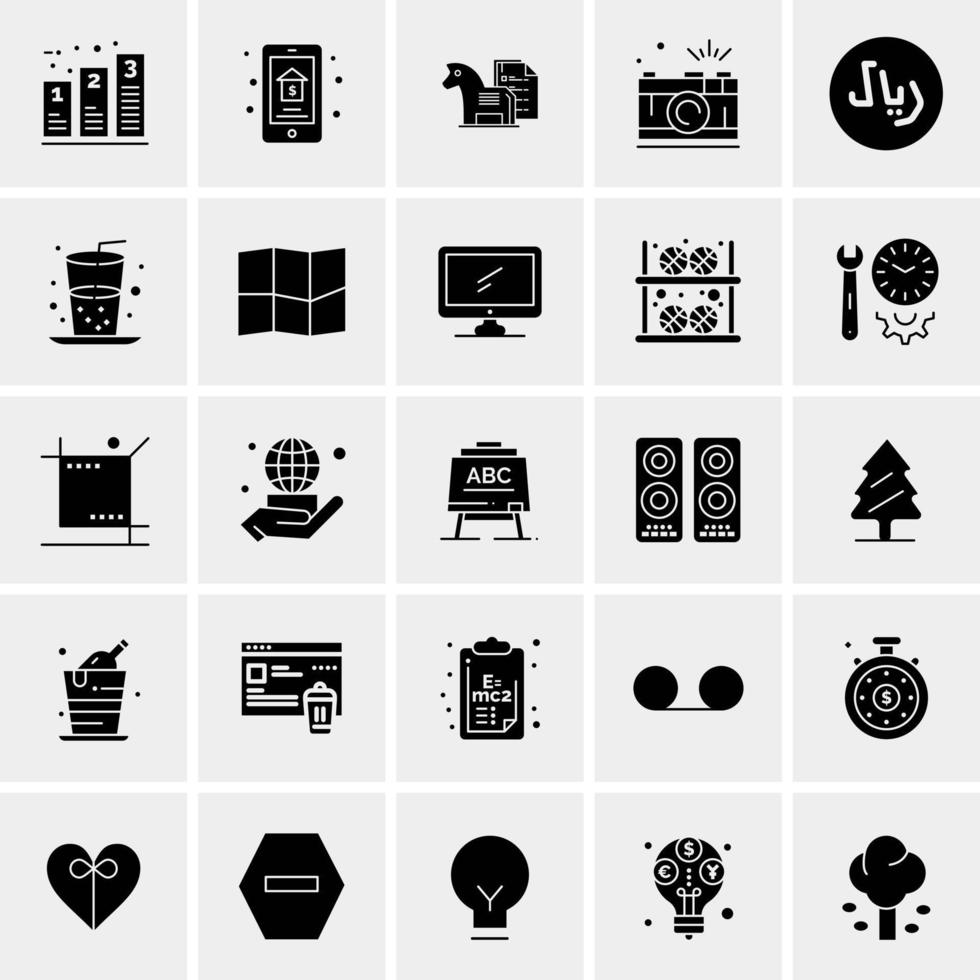 25 iconos de negocios universales vector ilustración de icono creativo para usar en proyectos relacionados con la web y dispositivos móviles