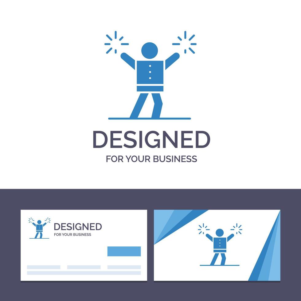 Creative Business Card and Logo template Cheerleader Cheerleading Encourage Fan Vector Illustration
