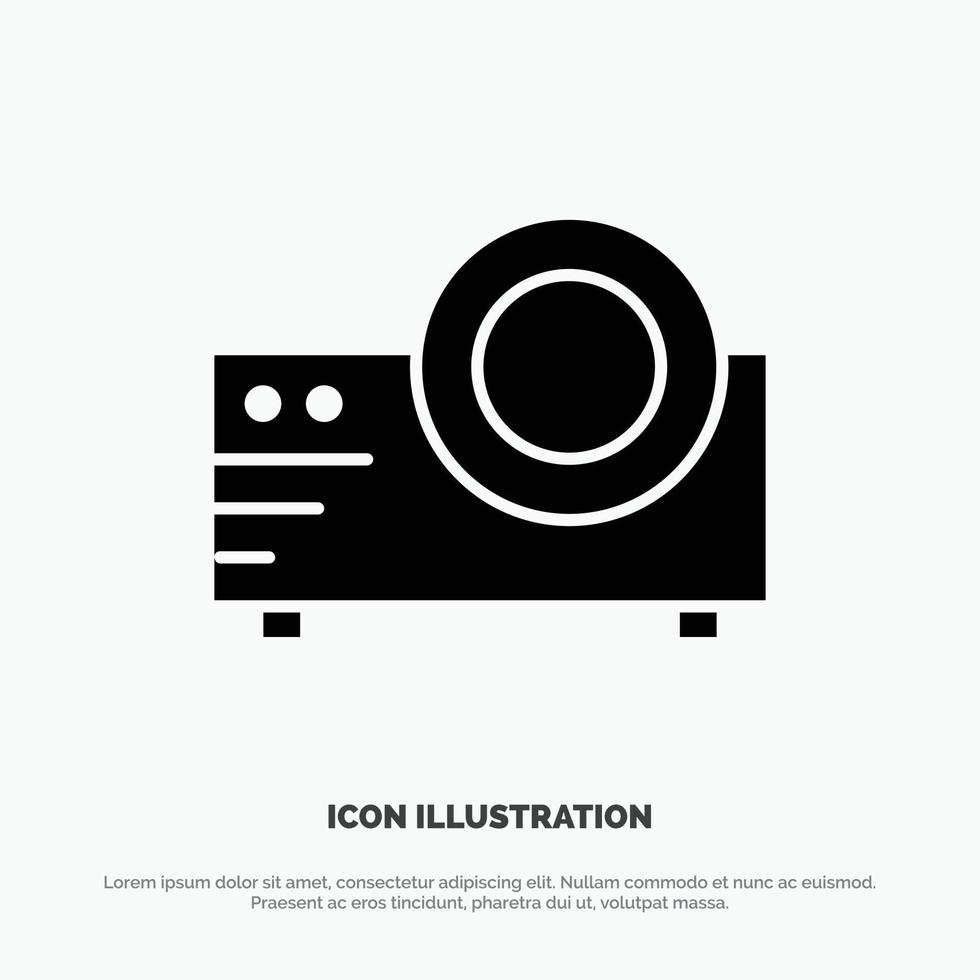 Projector Film Movie Multi Media solid Glyph Icon vector