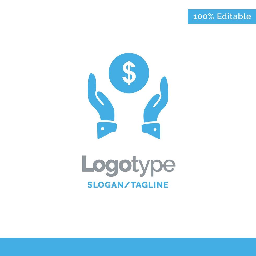 Insurance Finance Insurance Money Protection Blue Solid Logo Template Place for Tagline vector