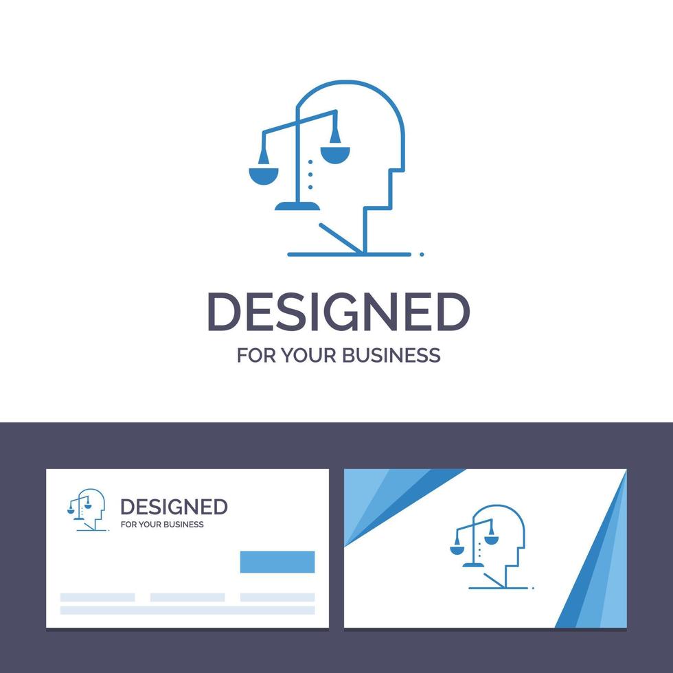 Creative Business Card and Logo template Balance Equilibrium Human Integrity Mind Vector Illustration