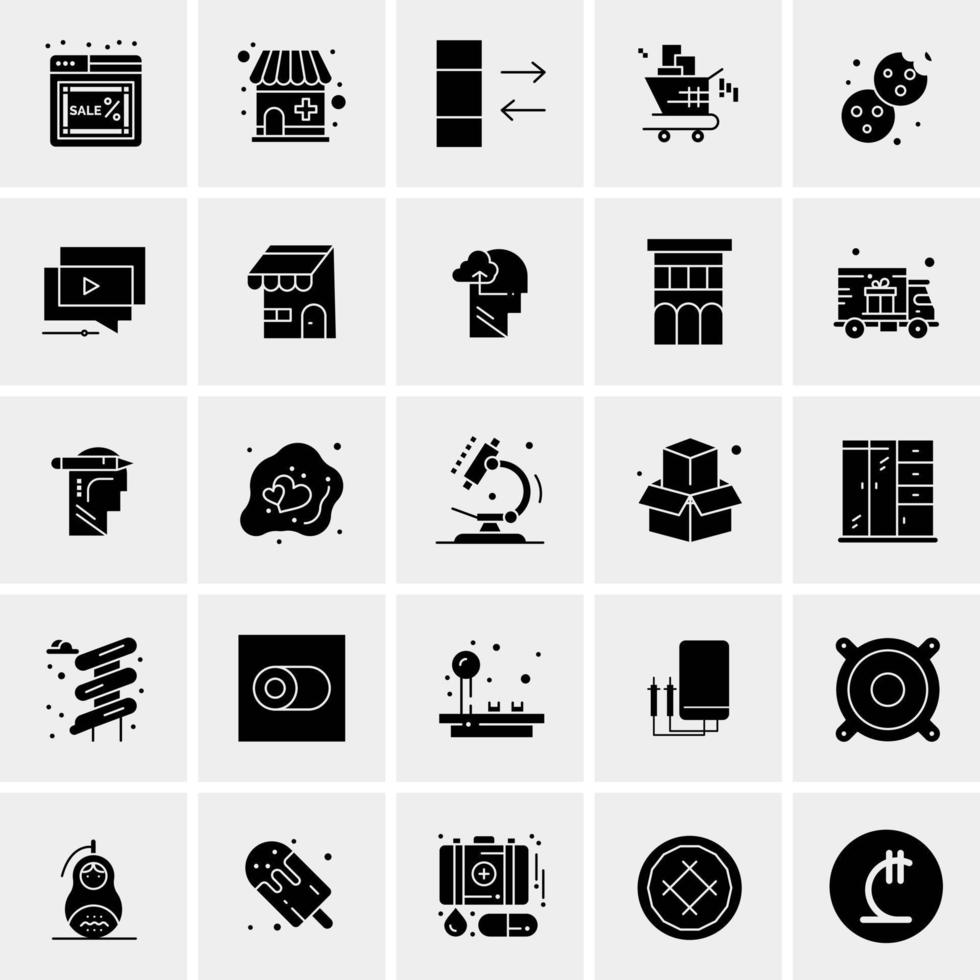 25 iconos de negocios universales vector ilustración de icono creativo para usar en proyectos relacionados con la web y dispositivos móviles