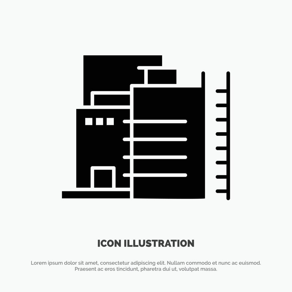 Building Construction Factory Industry solid Glyph Icon vector