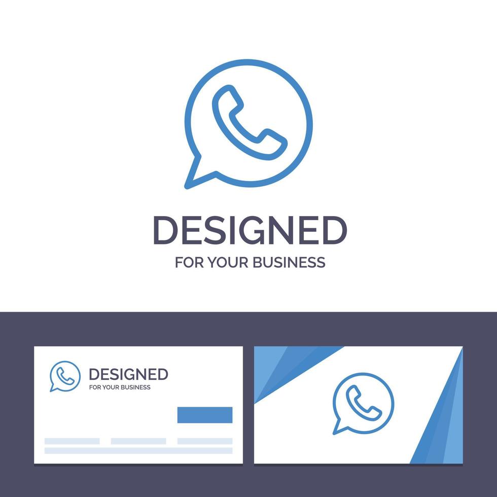 aplicación de plantilla de logotipo y tarjeta de visita creativa ilustración de vector de aplicación de vatios de teléfono de chat