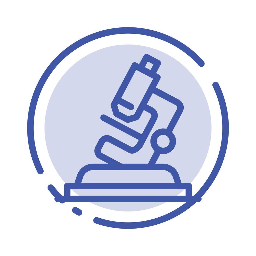 Lab Microscope Science Zoom Blue Dotted Line Line Icon vector