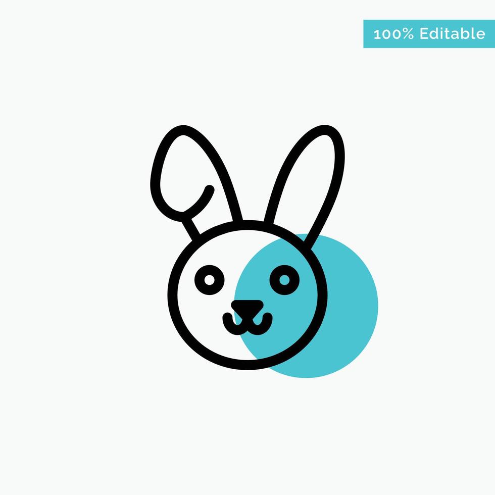 Bunny Easter Rabbit turquoise highlight circle point Vector icon