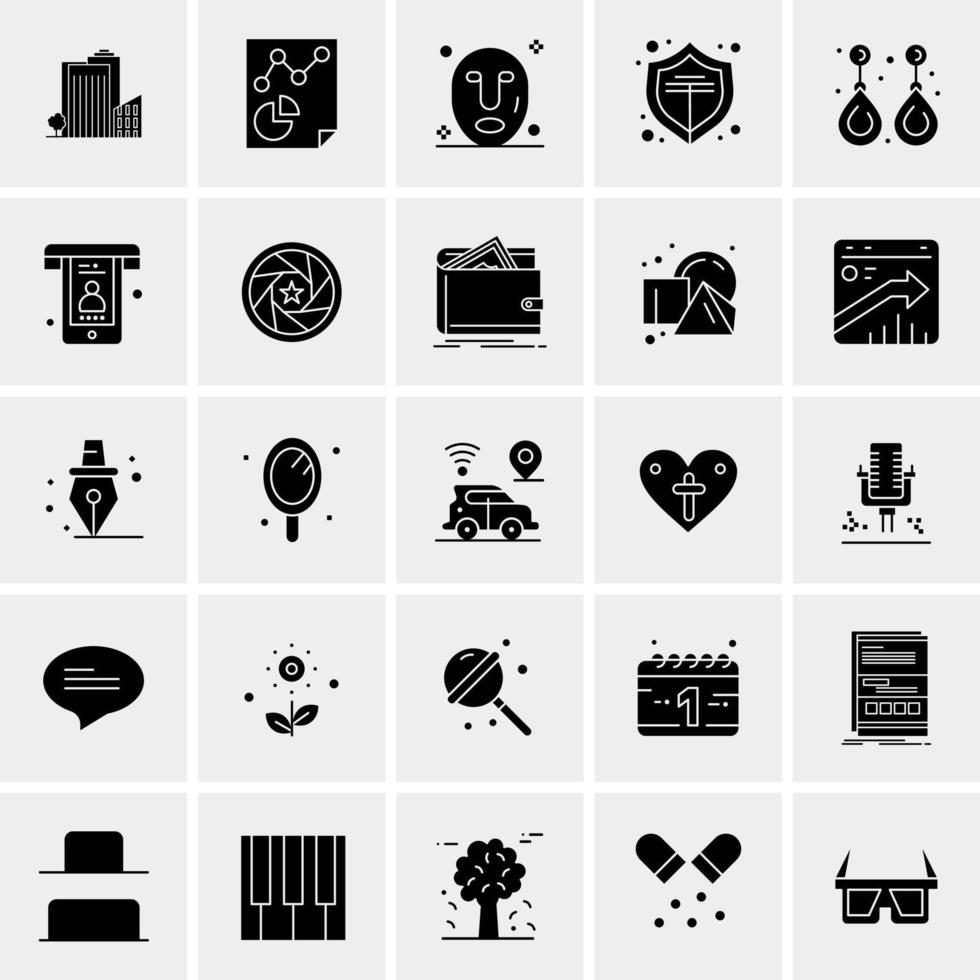 25 iconos de negocios universales vector ilustración de icono creativo para usar en proyectos relacionados con la web y dispositivos móviles