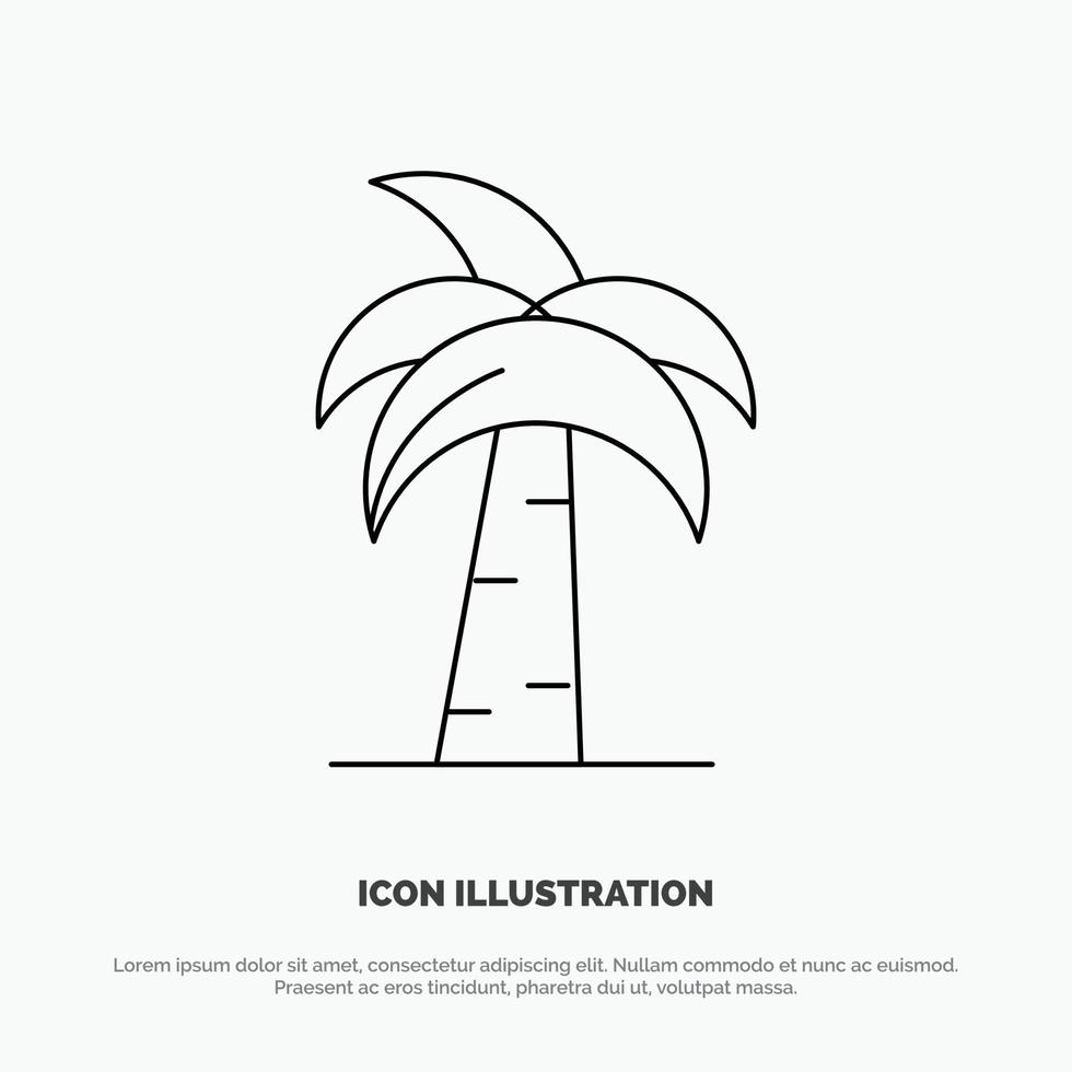 Culture Global India Indian Palm Tree Srilanka Tree Line Icon Vector