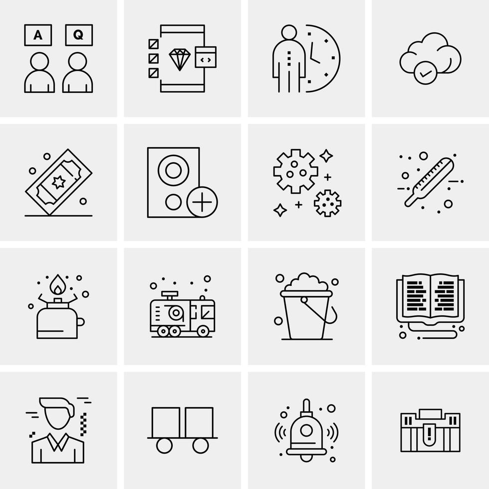 16 iconos universales de negocios vector ilustración de icono creativo para usar en proyectos relacionados con la web y dispositivos móviles