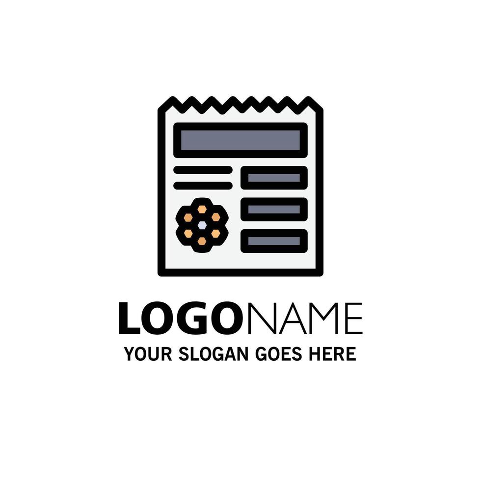 Basic Ui Manu Document Business Logo Template Flat Color vector