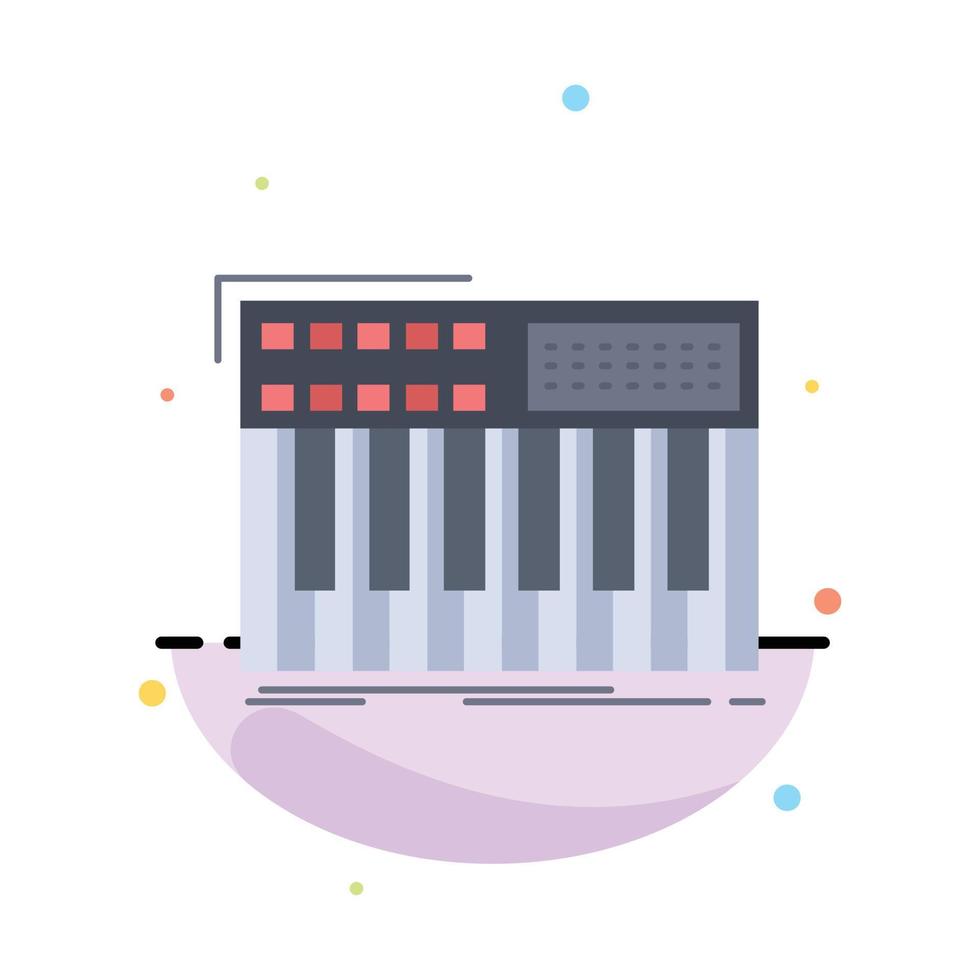 sintetizador teclado midi sintetizador sintetizador color plano icono vector