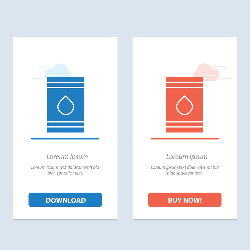 Barrel Oil Fuel flamable Eco  Blue and Red Download and Buy Now web Widget Card Template vector