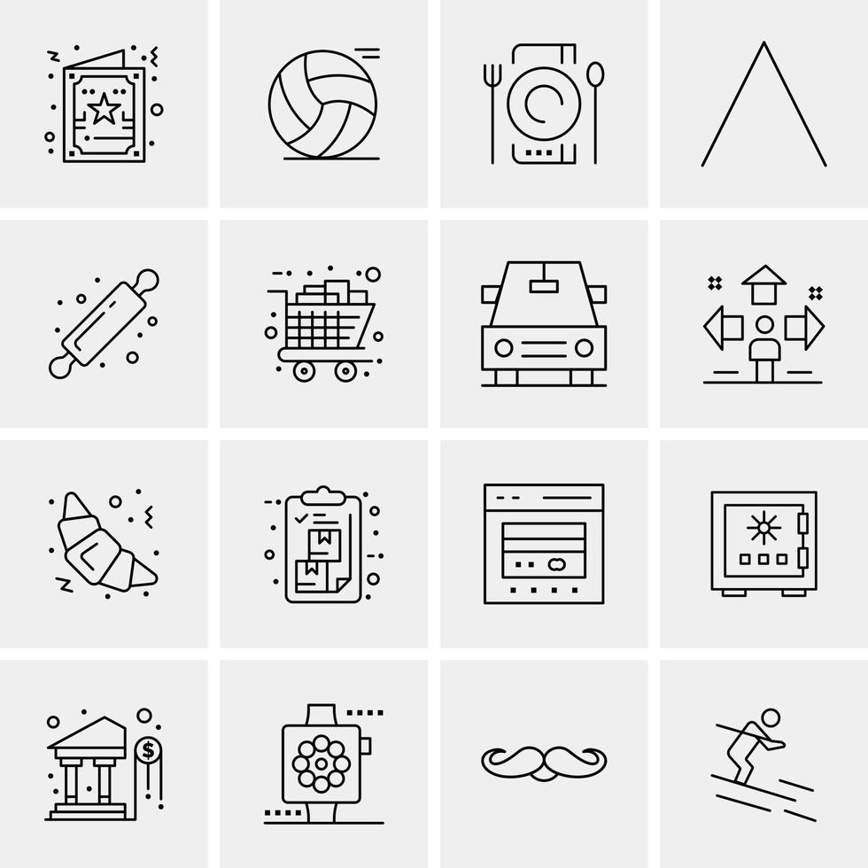 16 iconos universales de negocios vector ilustración de icono creativo para usar en proyectos relacionados con la web y dispositivos móviles