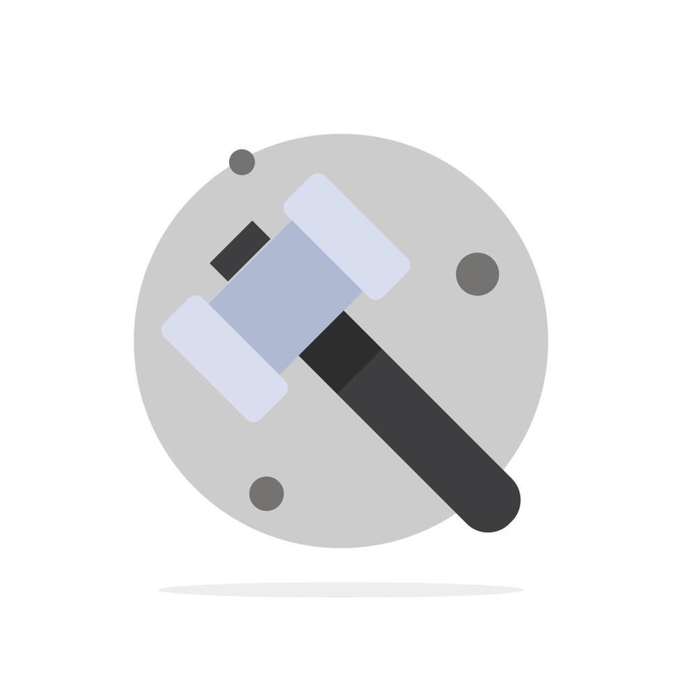 Construction Hammer Tool Abstract Circle Background Flat color Icon vector
