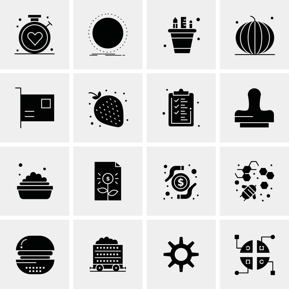 16 iconos universales de negocios vector ilustración de icono creativo para usar en proyectos relacionados con la web y dispositivos móviles